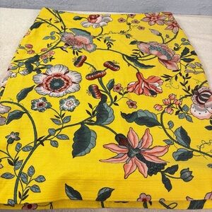 LOFT Yellow Floral Multi colors SZ 12 Skirt Vibrant 23” long Midi Summervibes